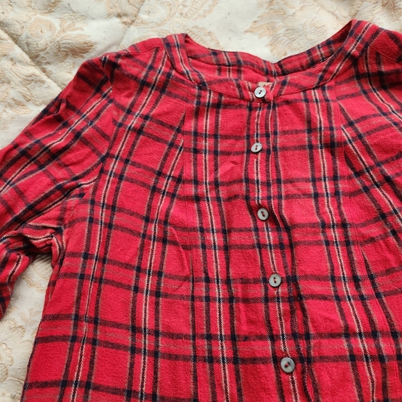 People Tree Fair Trade Red Plaid Tunic Dress size 4 - Picture 6 of 8